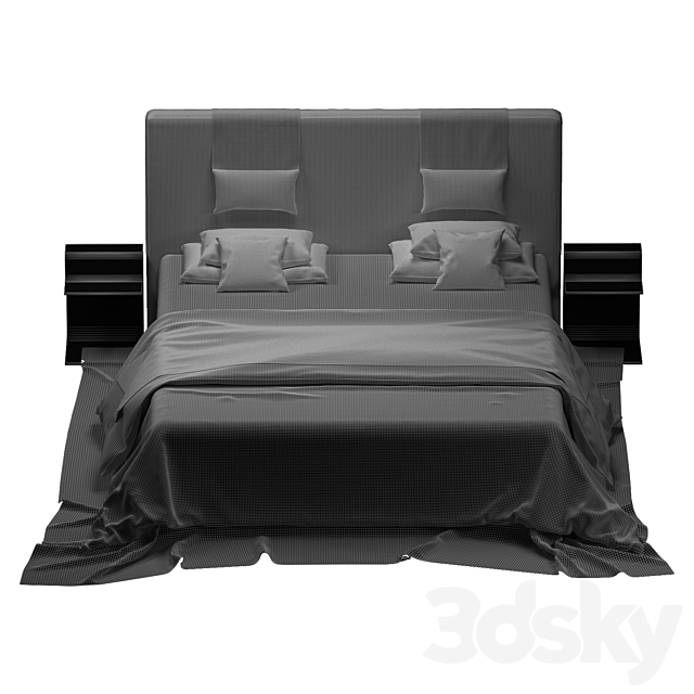 Minotti bed 3DS Max Model - thumbnail 2