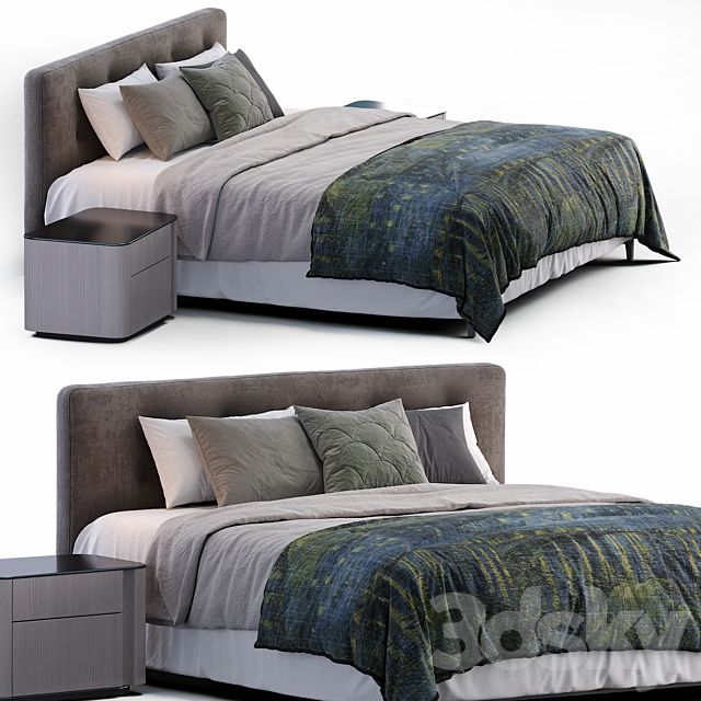 Minotti Bed Andersen 3DS Max Model - thumbnail 2