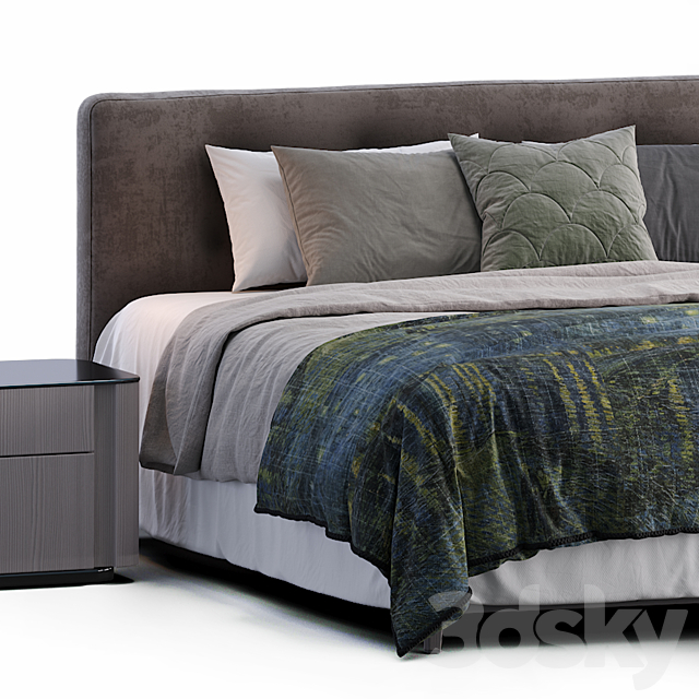 Minotti Bed Andersen 3DS Max Model - thumbnail 3