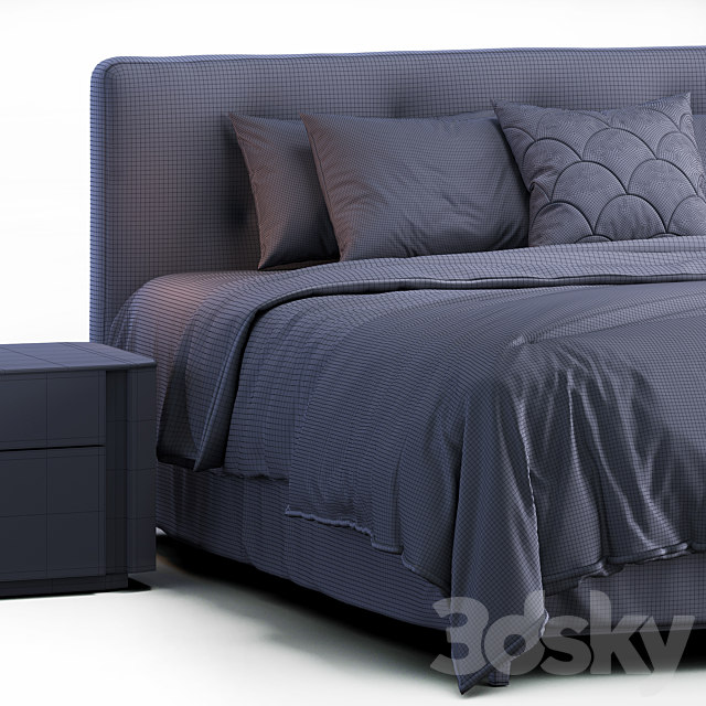 Minotti Bed Andersen 3DS Max Model - thumbnail 4