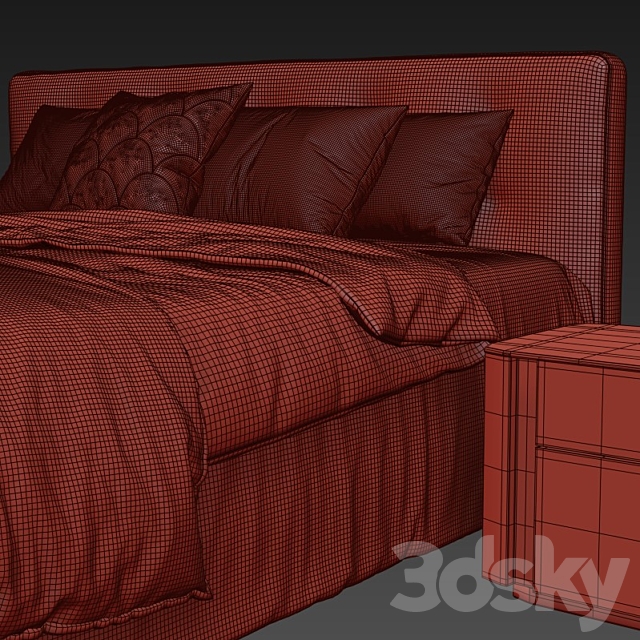 Minotti Bed Andersen 3DS Max Model - thumbnail 5