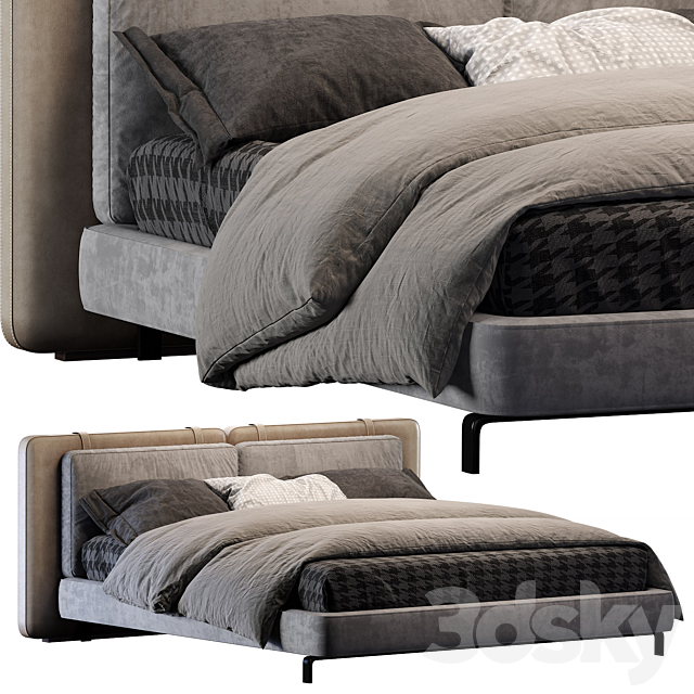 Minotti bed Tatlin “Soft” 3DSMax File - thumbnail 1