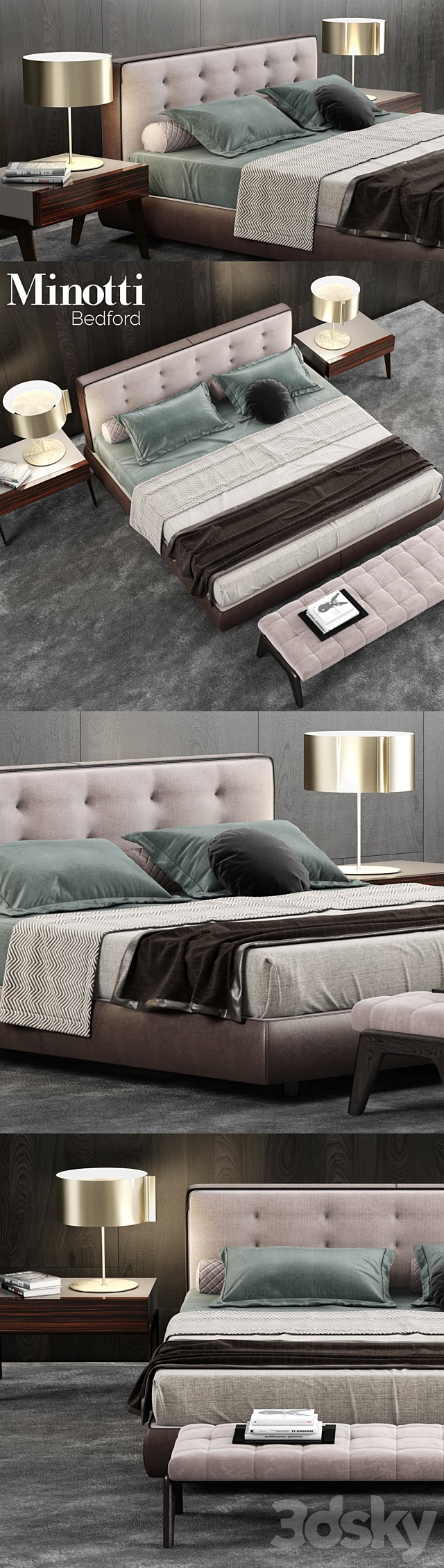 Minotti Bedford Bed 3DSMax File - thumbnail 2