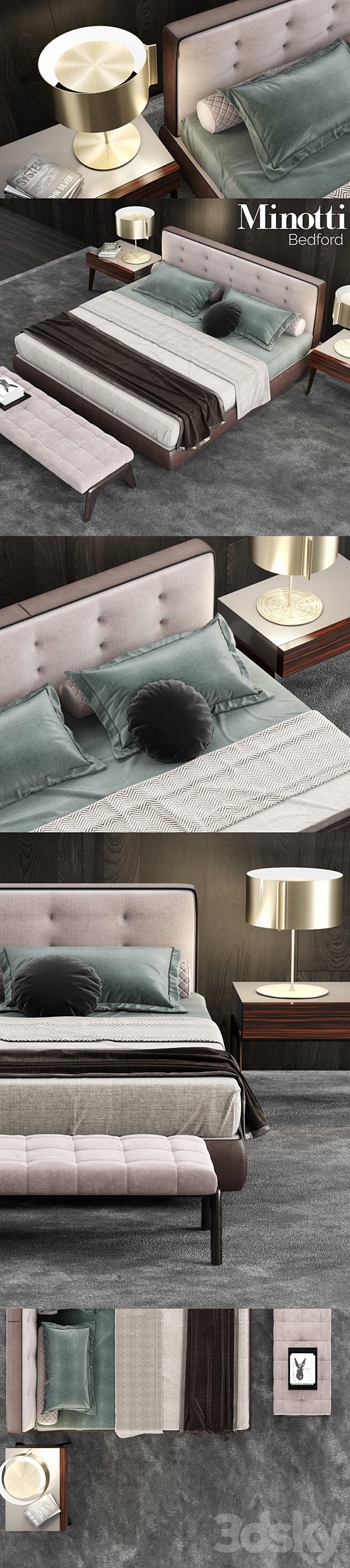 Minotti Bedford Bed 3DSMax File - thumbnail 3