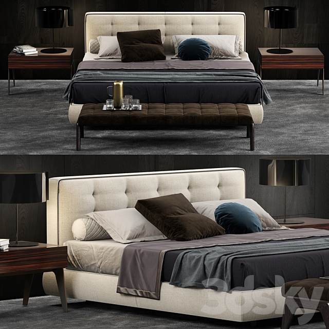 Minotti Bedford Cover Bed 3DSMax File - thumbnail 1