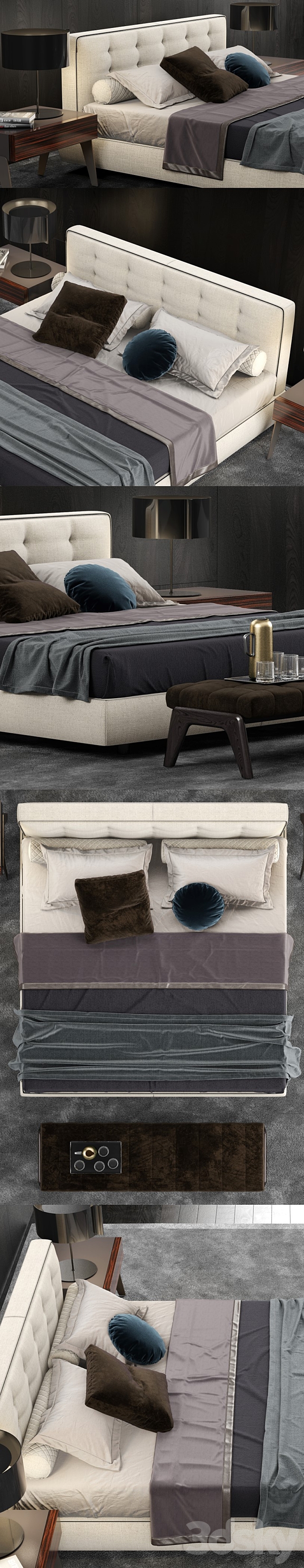 Minotti Bedford Cover Bed 3DSMax File - thumbnail 3