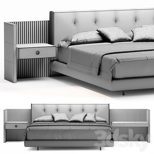 minotti Brasilia bed 2021 collection 3DSMax File - thumbnail 4