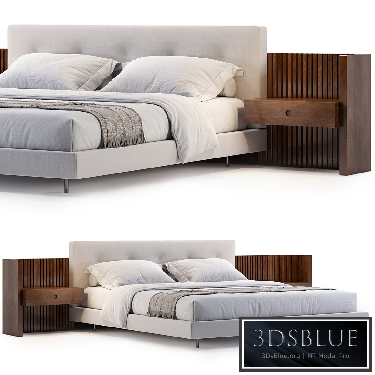 Minotti Brasilia Bed 3DS Max - thumbnail 3