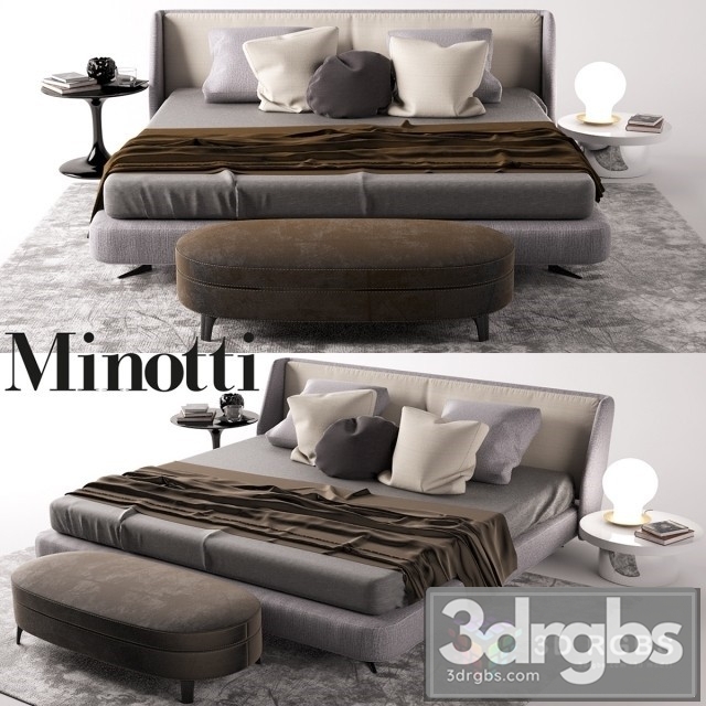 Minotti Creed Bed 02 3dsmax Download - thumbnail 1