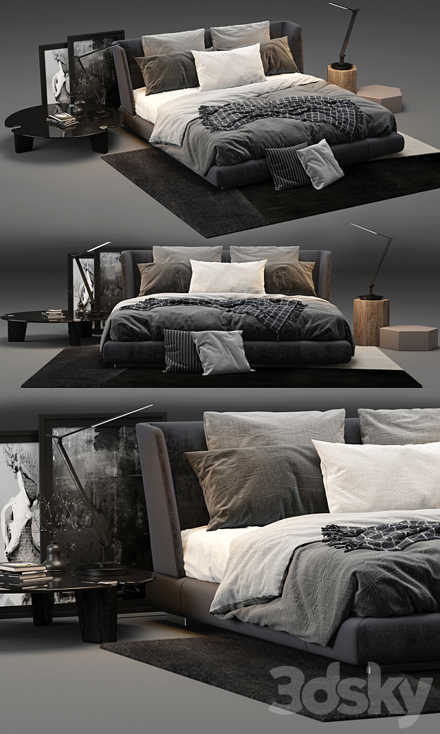 Minotti Creed Bed 3DSMax File - thumbnail 2