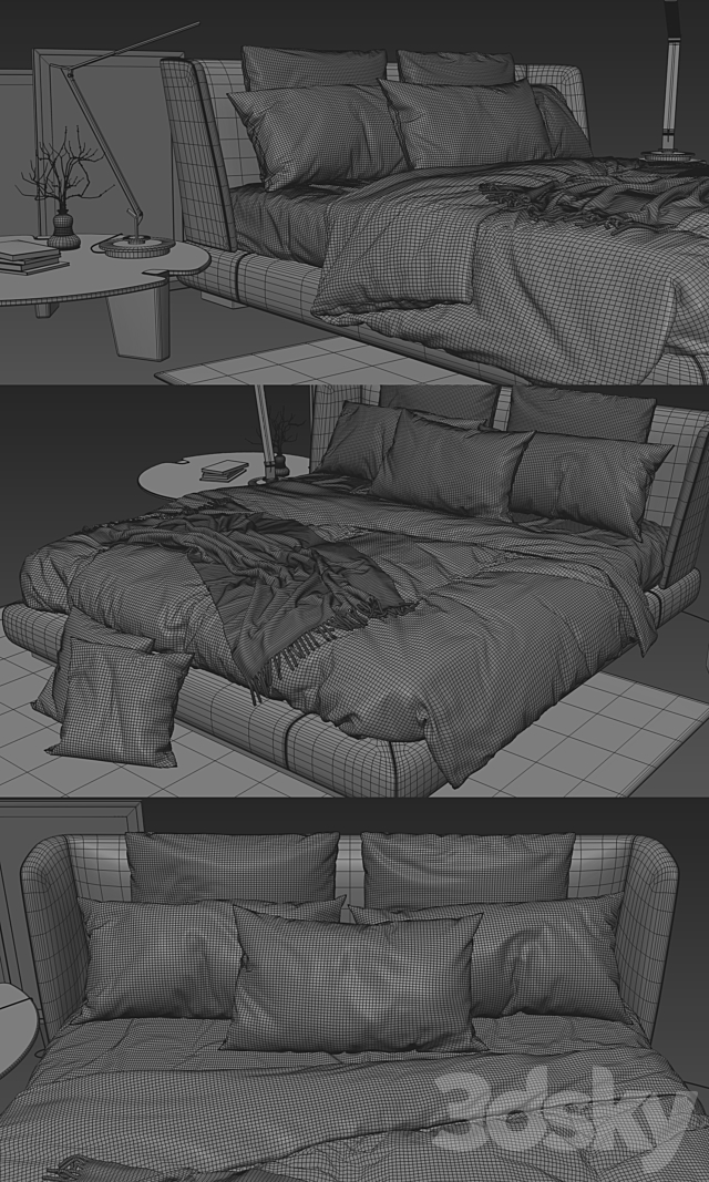 Minotti Creed Bed 3DSMax File - thumbnail 3