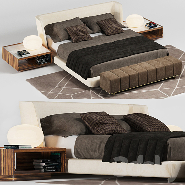 Minotti Creed Bed 3DSMax File - thumbnail 1