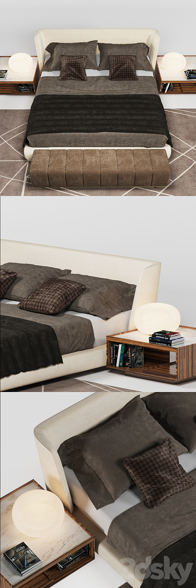 Minotti Creed Bed 3DSMax File - thumbnail 2