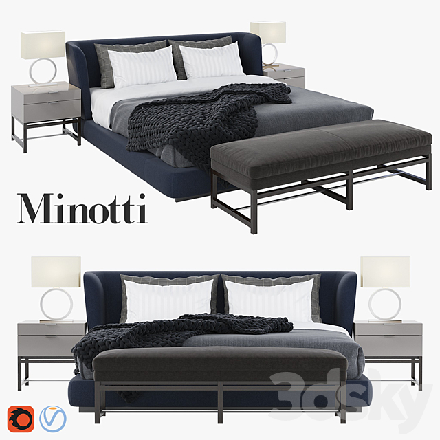 Minotti Creed set 3ds Max - thumbnail 1