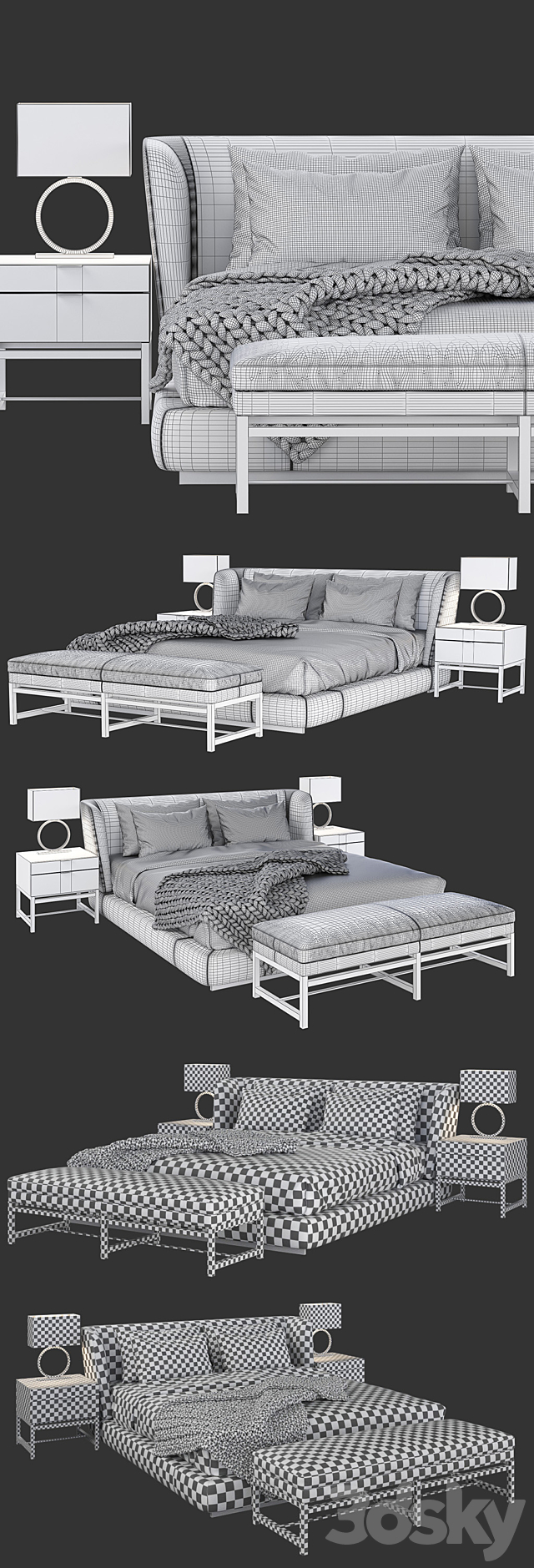 Minotti Creed set 3ds Max - thumbnail 3