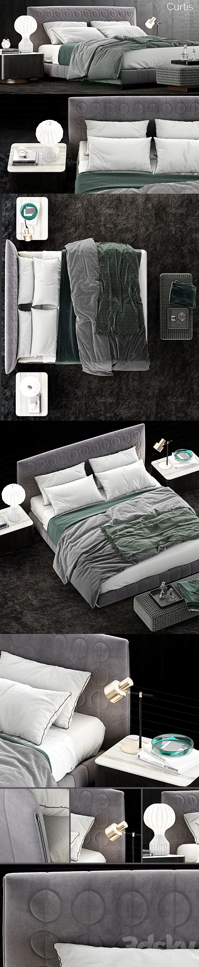 Minotti Curtis Bed 2 3DSMax File - thumbnail 2