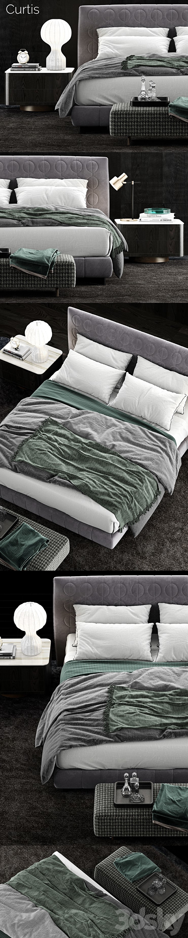 Minotti Curtis Bed 2 3DSMax File - thumbnail 3