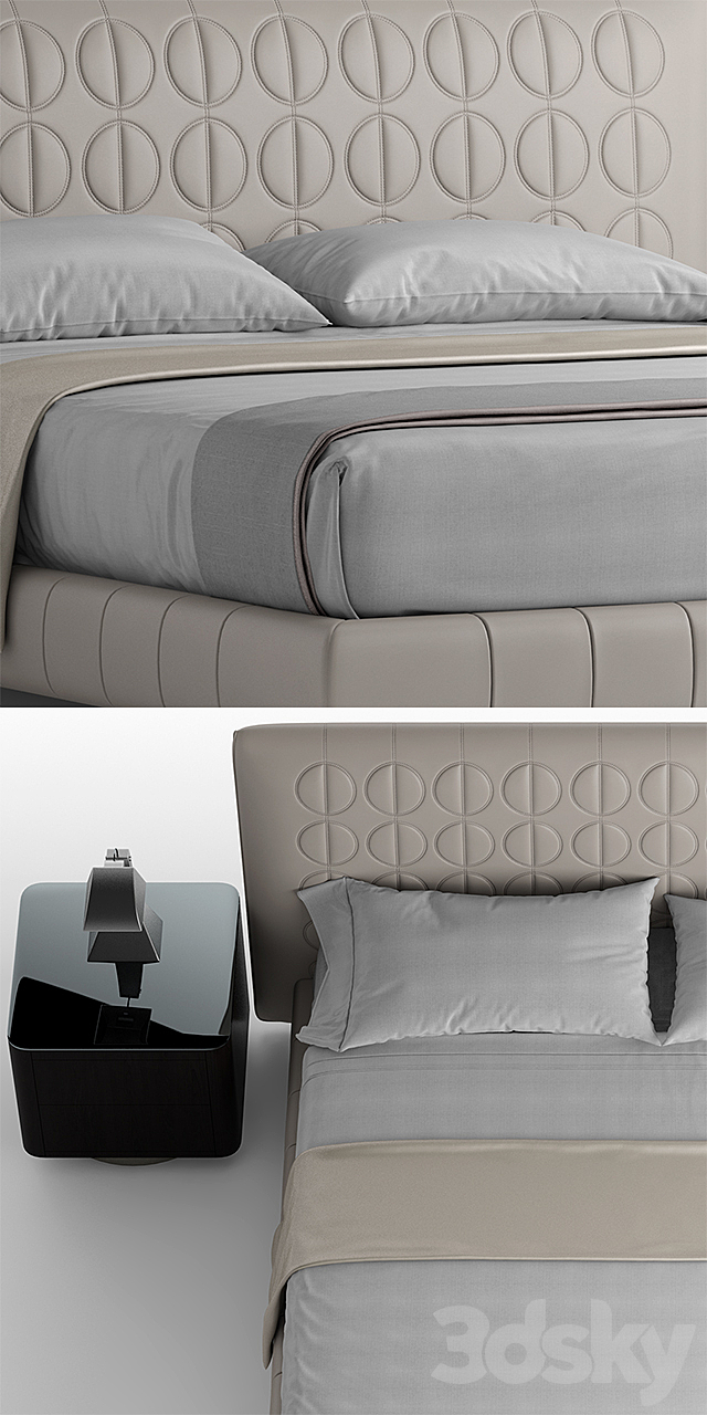 Minotti curtis bed 3DSMax File - thumbnail 2