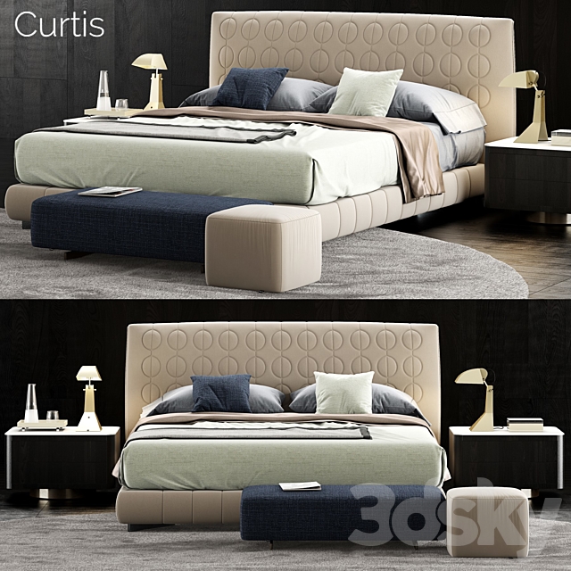 Minotti Curtis Bed 3DSMax File - thumbnail 1