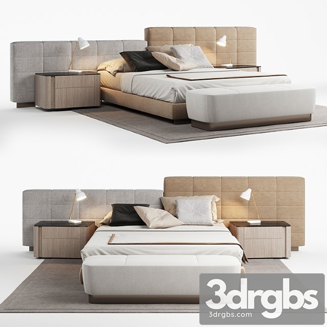 Minotti lawrence bed 2 3dsmax Download - thumbnail 1