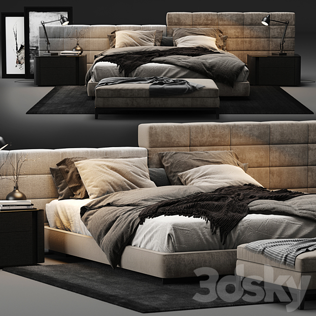 Minotti – Lawrence Bed 3DSMax File - thumbnail 1