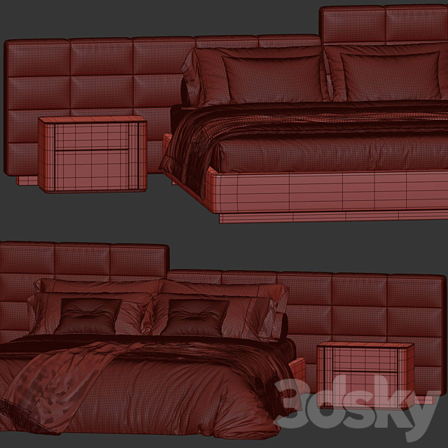 Minotti Lawrence Bed 3DSMax File - thumbnail 6