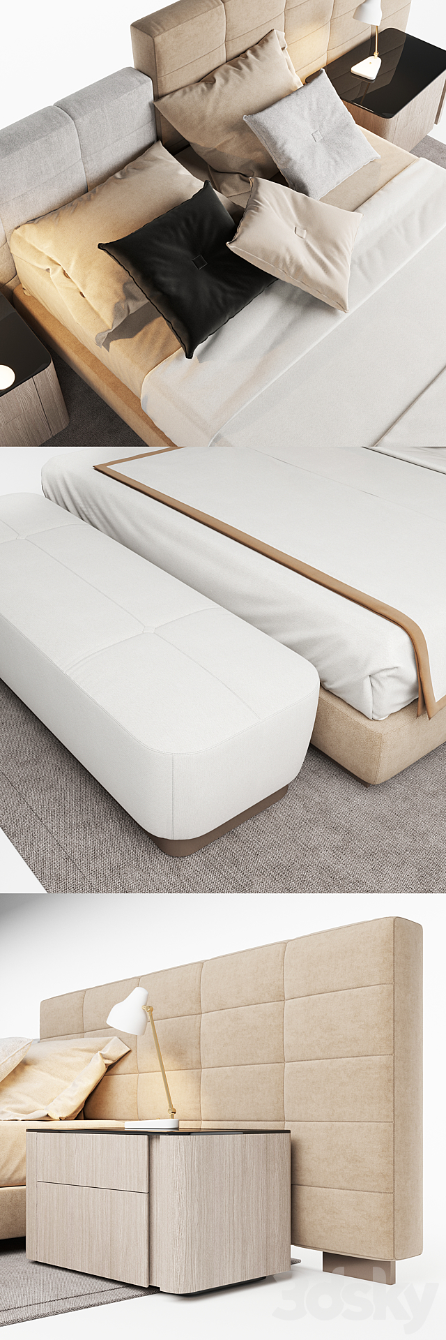 Minotti Lawrence Bed 3DSMax File - thumbnail 2