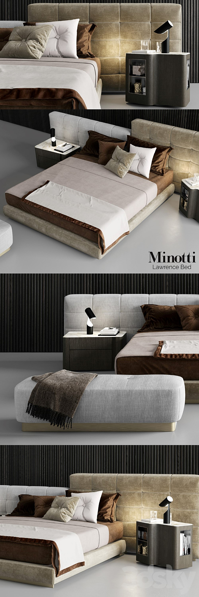 Minotti Lawrence Bed 3DSMax File - thumbnail 2