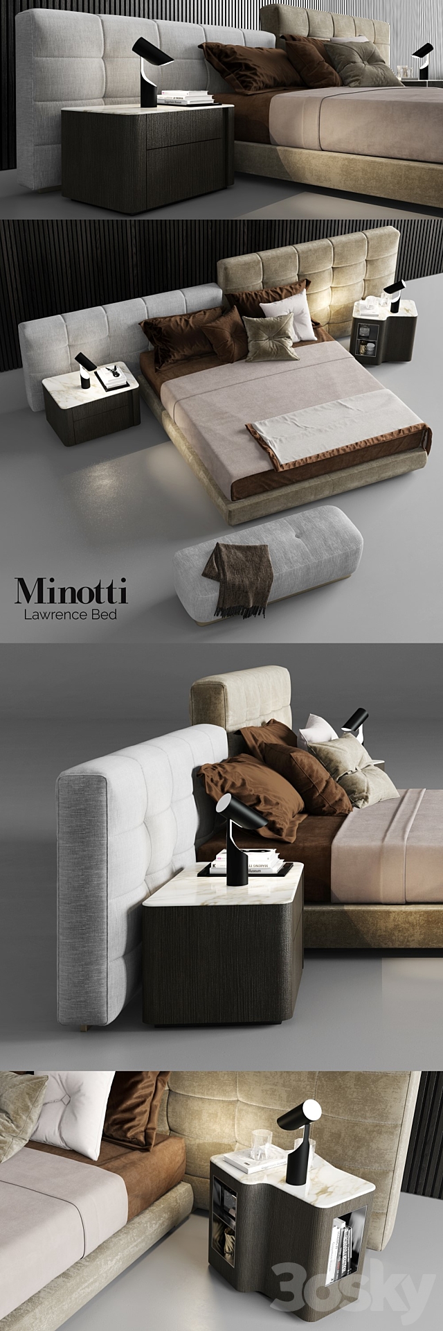 Minotti Lawrence Bed 3DSMax File - thumbnail 3