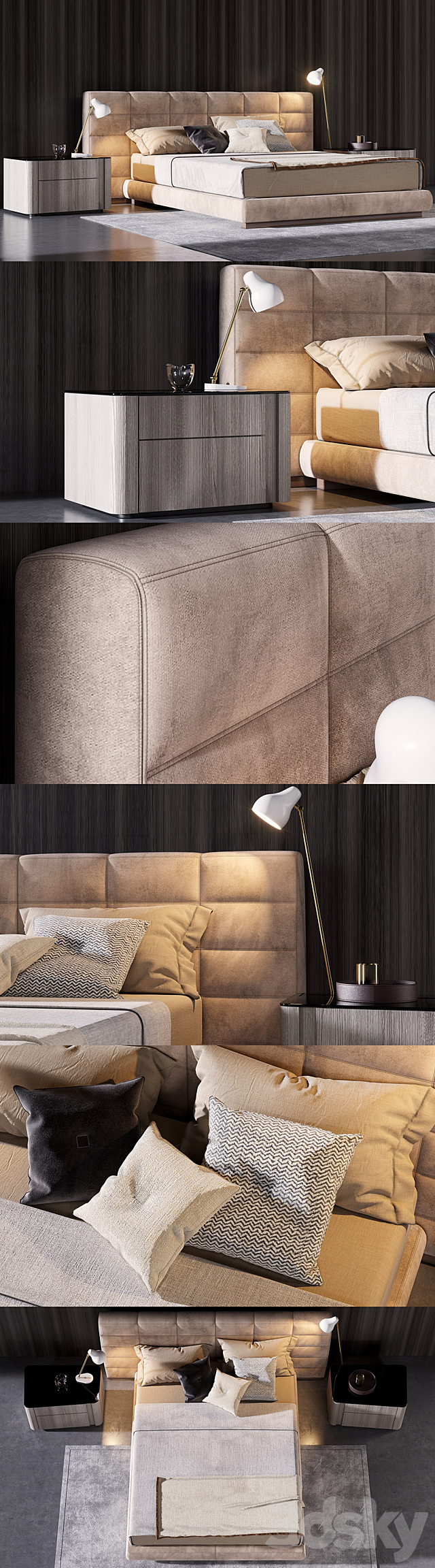 Minotti Lawrence Bed 3DSMax File - thumbnail 2