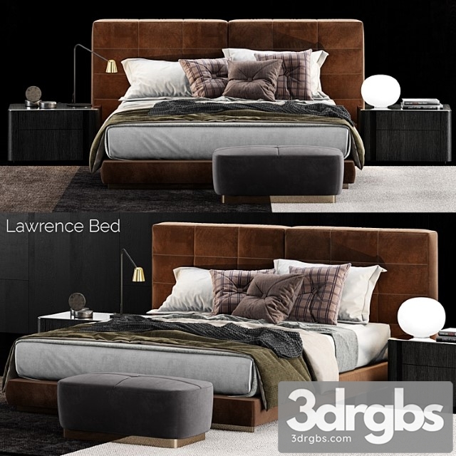 Minotti lawrence bed 4 2 3dsmax Download - thumbnail 1