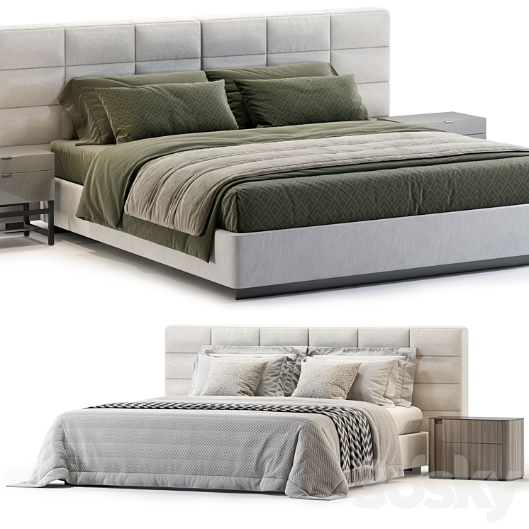 Minotti Lawrence Bed NO.2 3DS Max Model - thumbnail 3