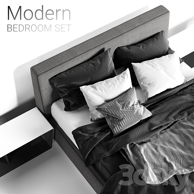 Minotti Powell Bed 3DSMax File - thumbnail 2