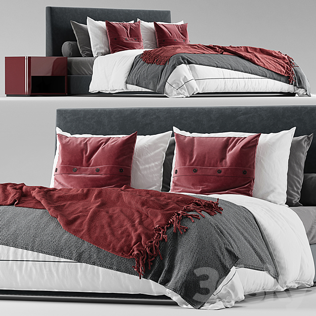 Minotti powell bed 3DSMax File - thumbnail 1