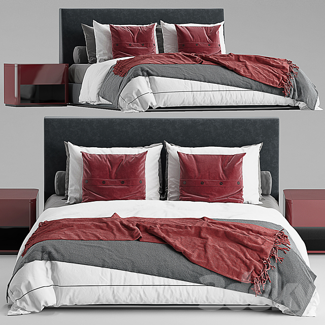 Minotti powell bed 3DSMax File - thumbnail 2