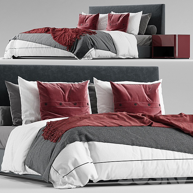 Minotti powell bed 3DSMax File - thumbnail 5