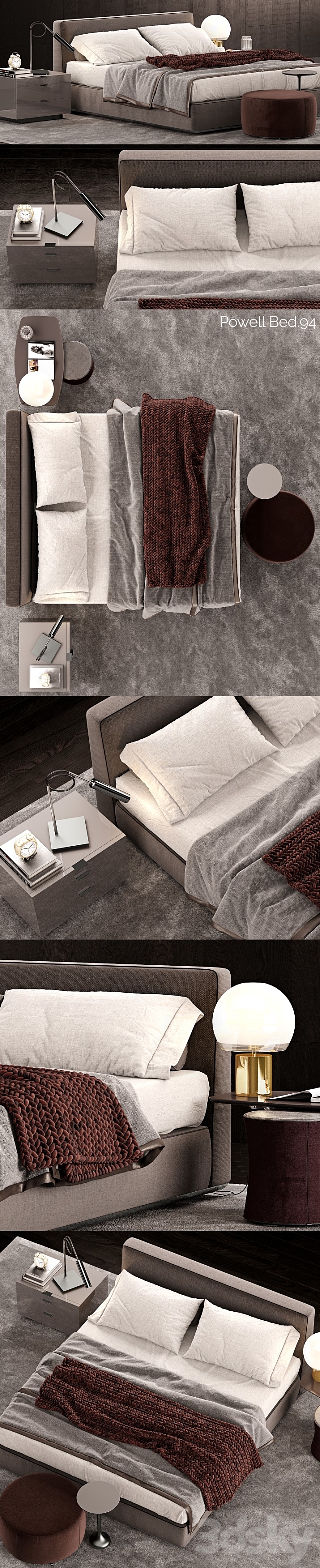 Minotti Powell Bed.94 3DSMax File - thumbnail 2