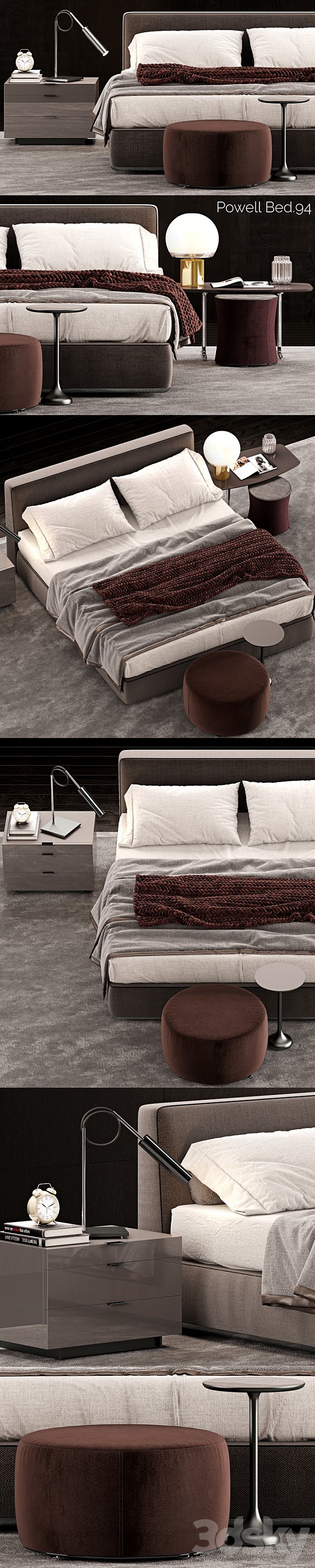 Minotti Powell Bed.94 3DSMax File - thumbnail 3