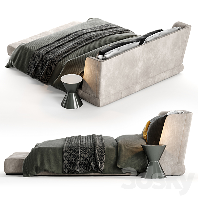 Minotti Reeves Bed 3DS Max Model - thumbnail 3