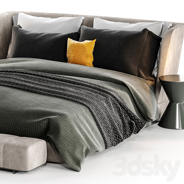 Minotti Reeves Bed 3DS Max Model - thumbnail 4