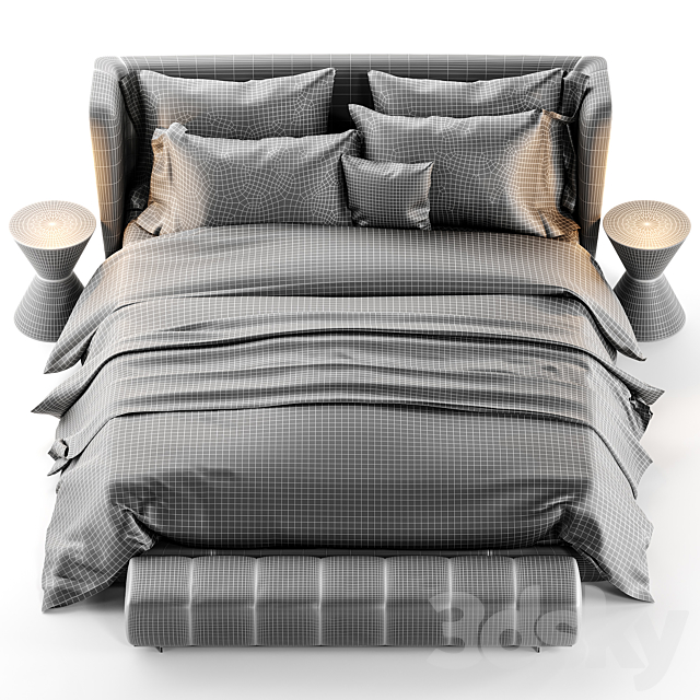 Minotti Reeves Bed 3DS Max Model - thumbnail 5