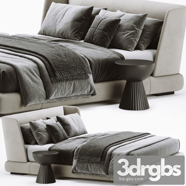 Minotti Reeves Bed 3dsmax Download - thumbnail 1