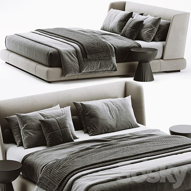 Minotti reeves bed 3DSMax File - thumbnail 2