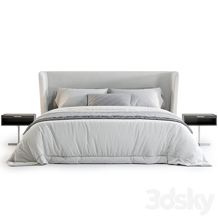 Minotti Reeves Bed No. 3 3DS Max Model - thumbnail 2