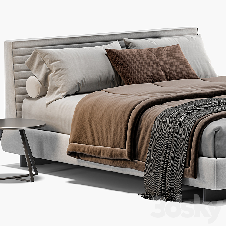 Minotti Roger Bed 3DS Max Model - thumbnail 2