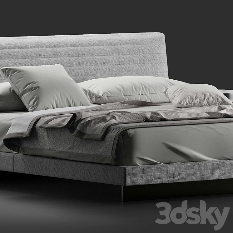 Minotti roger bed 3DS Max Model - thumbnail 2