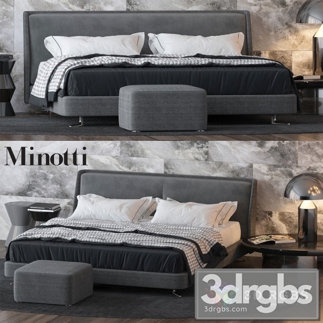 Minotti Spencer Bed 02 3dsmax Download - thumbnail 1