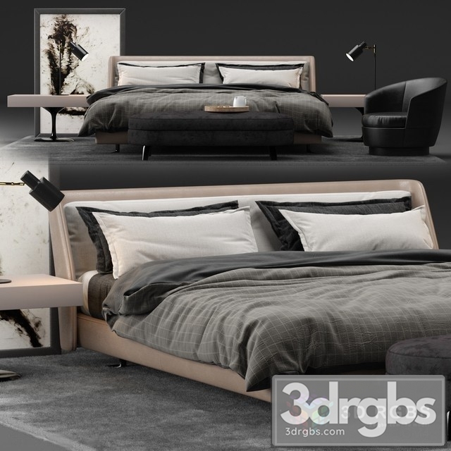 Minotti Spencer Bed 03 3dsmax Download - thumbnail 1