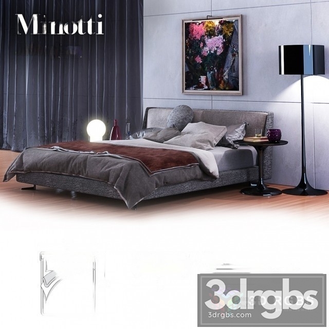 Minotti Spencer Bed 04 3dsmax Download - thumbnail 1