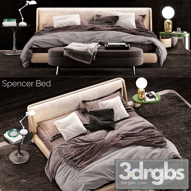 Minotti Spencer Bed 2 3dsmax Download - thumbnail 1